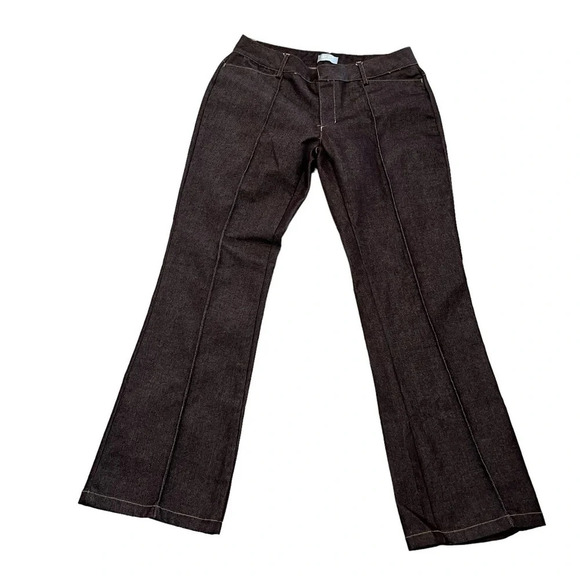 Vintage 2001 Y2K Old Navy Chocolate Brown Denim Pants 10 - Picture 1 of 12